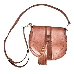 Boho Leather Messenger Crossbody Bag